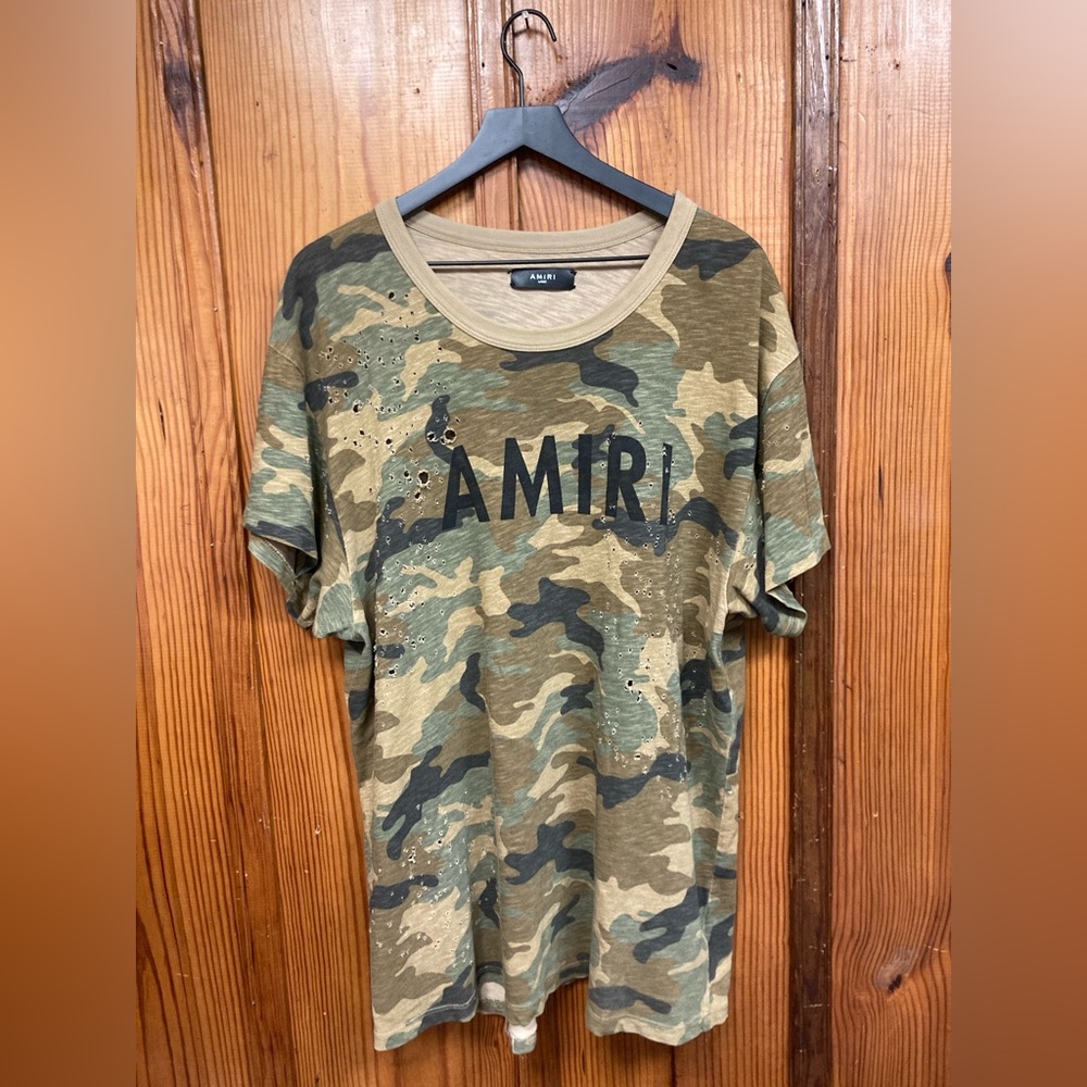 Amiri “Shotgun” Camo Distressed Tee